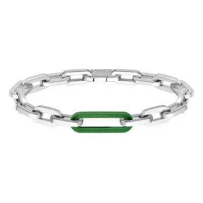 Lacoste Jewelry Ensemble Men's Stainless Steel and Green Silic