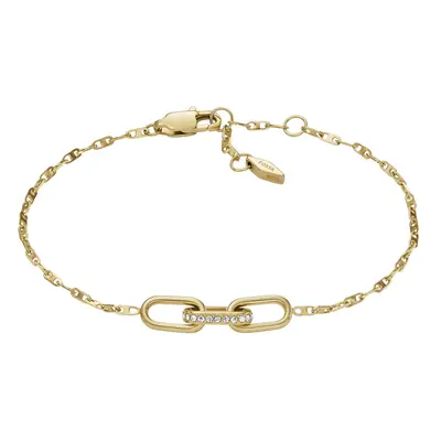 Fossil Women's Stainless Steel Gold-Tone Heritage D-Link Glitz Chain B