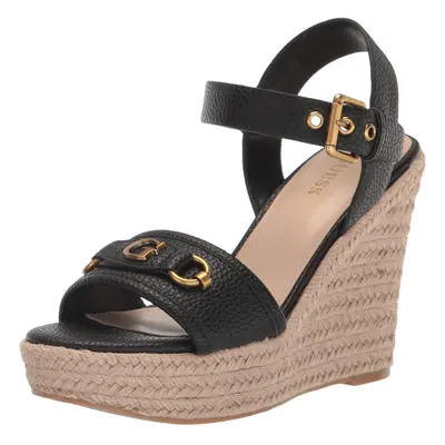 Guess Women's HISLEY Wedge Sandal Black 9.5