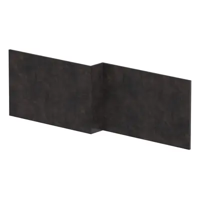 1700mm Edge/Power Shape Square Front Bath Panel - Textured Matt Metallic Slate