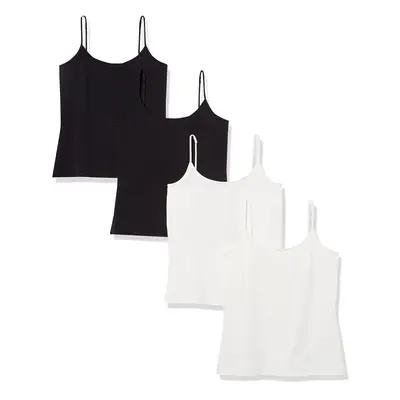 Amazon Essentials Women's Slim-Fit Camisole Pack of Black/White