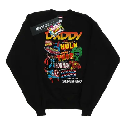 (5XL, Black) Marvel Mens Our Dad Superhero Sweatshirt