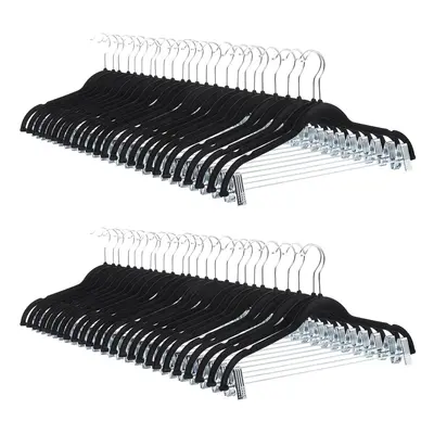 Amazon Basics Velvet NonSlip Skirt Clothes Hangers with Clips Pack of BlackSilver