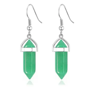 Philip Jones Green Aventurine Gemstone Drop Earrings