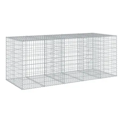 (250 x x cm) vidaXL Gabion Basket with Cover Gabion Raised Bed Gabion Cage Galvanised Iron