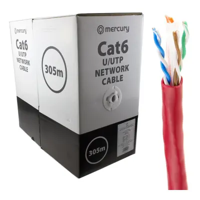 CAT6 FULL COPPER Networking POE RJ45 Bare End Gigabit Cable Red 305m