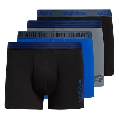 adidas Men's Core Cotton 4-Pack Trunk Black/Collegiate Royal Blue/Oni