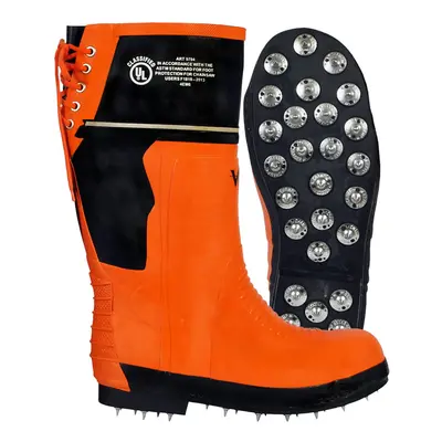 Viking Men's Class Chainsaw Caulked Boot Orange/Black - M US