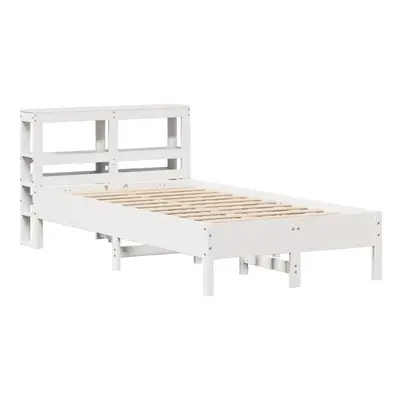 vidaXL Bed Frame with Headboard Bed Base White 120x200 cm Solid Wood Pine