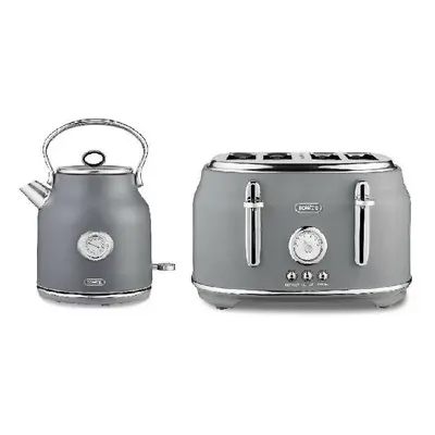 Tower Renaissance 1.7 Litre 3kW Quiet Boil Kettle and Slice Toaster Matt Grey