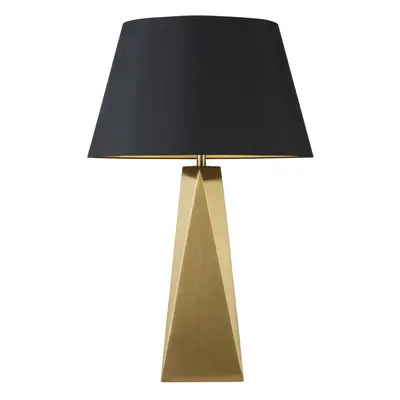 Searchlight Maldon Light Table Lamp Gold Black Shade With Gold Interior