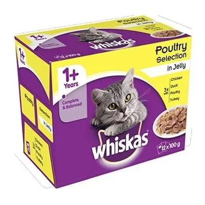 Whiskas 1+ Cat Pouch Poultry In Jelly 12Pk (4 x 12X100)