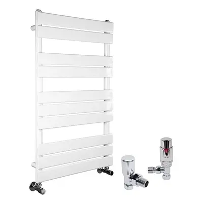 (White, x 600mm) WarmeHaus Designer Bathroom Flat Panel Heated Towel Rail Radiator Ladder Rad wi