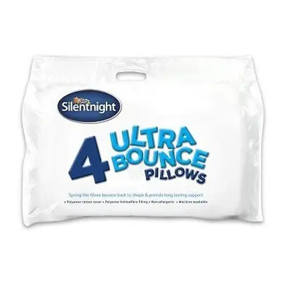 Silentnight Ultrabounce Hollow Fibre Pillow, White, Pack of