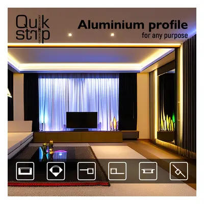 Quik Strip 9W/m COB LED Strip, 24V IP20 3000K, 480LEDS/m, 810Lm/m, 8mm PCB, 10m