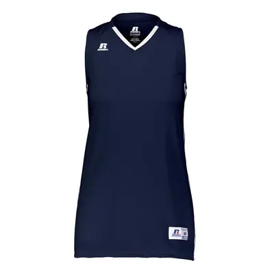 Russell 4B1VTX.NWH.XL Ladies Legacy Basketball Jersey, Navy & White - Extra Large