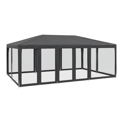 vidaXL Party Tent with Mesh Sidewalls Party Gazebo Canopy Anthracite HDPE