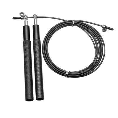 (Black) Aluminum Speed Rope Jumping Sports Fitness Exercise Skipping Rope Cardio Cable