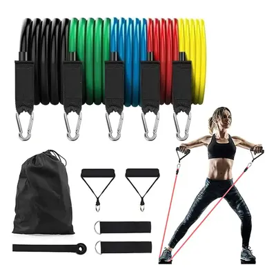 11 Pcs/Set 150lbs Resistance Bands Latex Exercise Pull Rope Expander Home Gym Training Fitness E