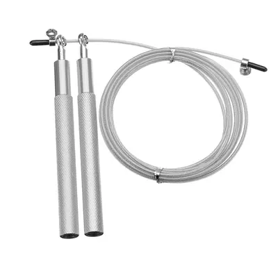 (Silver) Aluminum Speed Rope Jumping Sports Fitness Exercise Skipping Rope Cardio Cable