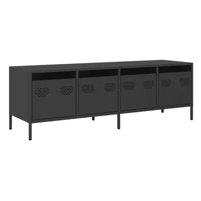 (black) vidaXL TV Cabinet TV Stand Media Hifi Cabinet TV Unit Cold-rolled Steel