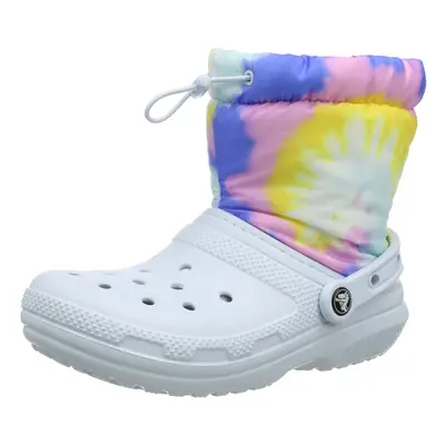 Crocs Unisex Classic Lined Neo Puff Fuzzy Winter Boots Snow, Pastel Tie Dye, US Women