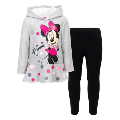 Disney Minnie Mouse Little Girls Pullover Fleece Hoodie & Leggings Hea