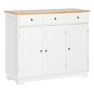 HOMCOM Modern Sideboard Buffet Cabinet with Storage Cabinets and Drawers White