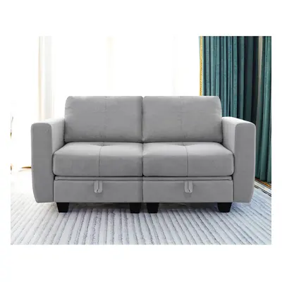 Modern Seater Sofa with Storage, Sectional Sofa, Removable Couch Back Cushion Covers - Fabric Sm