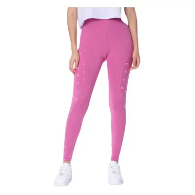 (XS) Nike All Over Swoosh Logo Plain Purple Leggings