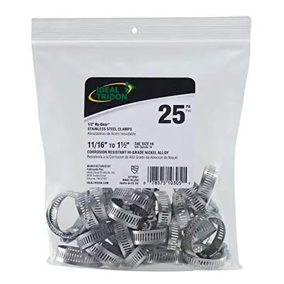 Hose clamp Stainless Steel Size to 1-12-In 25-Pk