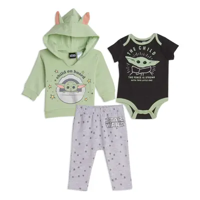 STAR WARS The Child Infant Baby Boys Fleece Hoodie Short Sleeve Bodysu