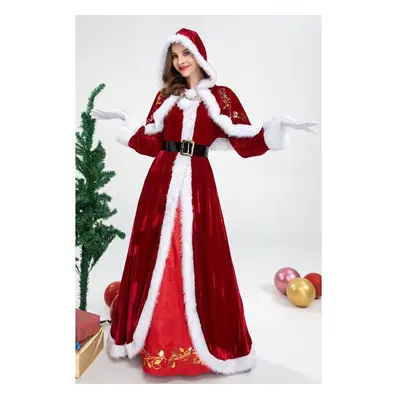 (M) Mrs. Claus Christmas Costume Xmas Party Santa Cosplay Women Red Dres