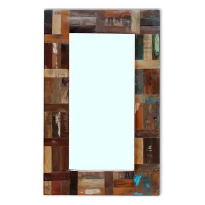 vidaXL Bathroom/Makeup/Hall Mirror Wall Mounted Solid Reclaimed Wood 80x50cm