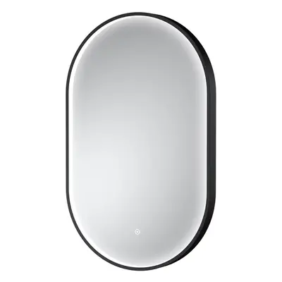 Contemporary Oval Inset Framed LED Touch Sensor Mirror - x 500mm - Black - Balterley