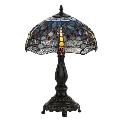 (Yellow Dragonfly Tiffany Table Lamp) BELOFAY Tiffany Lamps, Stained Glass Handmade Tiffany Vint