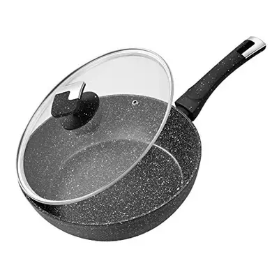 Rainberg Deep Frying Pan, Frying Pan with Lid, Granite Frying Pan Nonstick, Nonstick Frying Pans