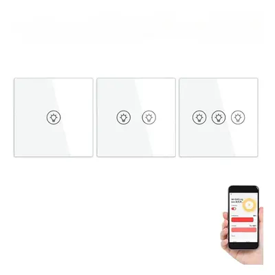 (2 Gang White) Dimming Switch Thyristor Stepless Dimming EU Smart Switch Works with Alexa Google