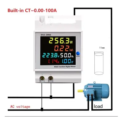 (AC40-300, Built-in CT) AC40V~450V 100A Digital Single Phase Energy Meter Tester Electricity Usa