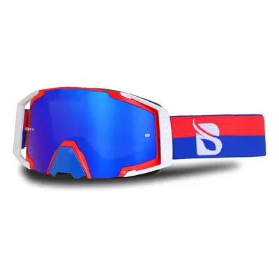 (Red) Windproof Skiing Goggles Dust-proof Anti-UV Riding Motorcycle Safety Glasses Outdoor Sport