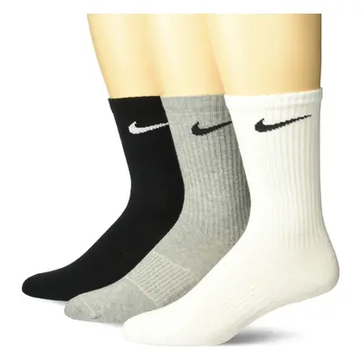 NIKE Men's Lightweight Crew Socks (Pack of 3) White/Grey/Black Mediu