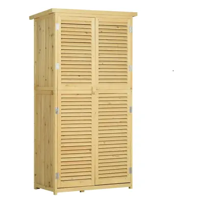 Outsunny x x 160cm Wooden Garden Storage Shed w/ Asphalt Roof, Natural