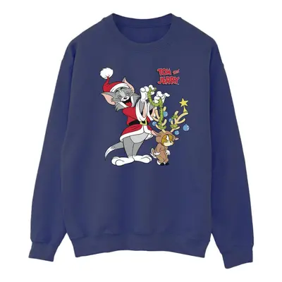 (5XL, Navy Blue) Tom & Jerry Mens Christmas Reindeer Sweatshirt