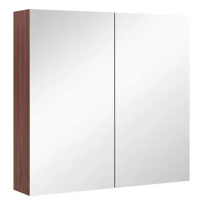 kleankin 63Wx60H cm Double Door Wall-Mount Bathroom Mirrored Cabinet Medicine