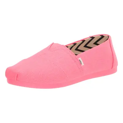 TOMS Womens Alpargata Recycled cotton canvas Loafer Neon Pink