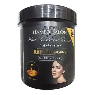 Hamed Salon Gold Hair Treatment Cream -Softening-Shining-Stronger- Hair Growing Natural Falling 