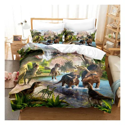 (Style 03, Single(135X200CM/2PCS)) Dinosaur Kids Bedding Single Double Duvet Cover UK