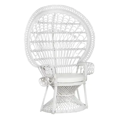 Peacock Chair EMMANUELLE Rattan White