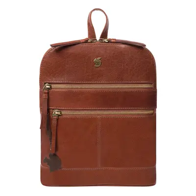 'Francisca' Conker Brown Leather Backpack