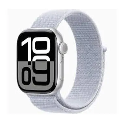 APPLE WATCH SERIES 46MM SILVER ALUMINIUM CASE WITH DENIM SPORT BAND M/L GPS MWWM3QC/A